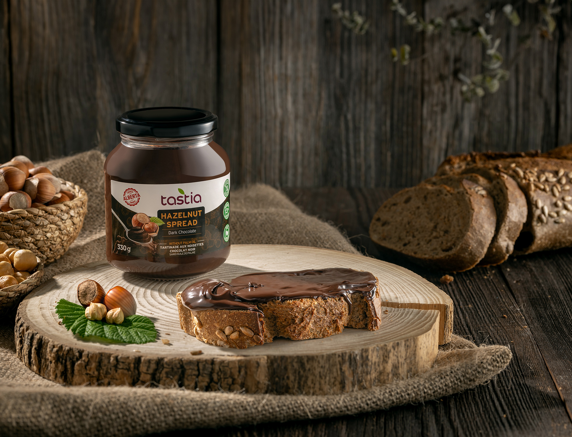 Tastia Dark Chocolate Hazelnut Spread banner